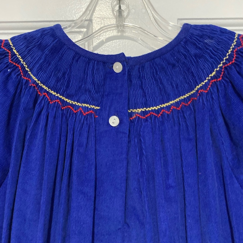 Amanda Remembered Wizard of Oz Corduroy Smocked Short Sleeved Dress NWOT Girls 6 - Picture 6 of 10